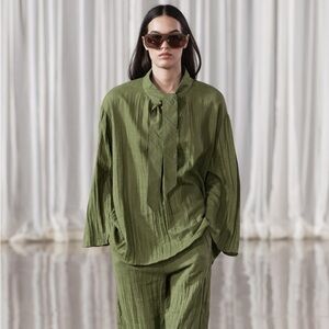 Zara Linen Blend Wrinkled Top